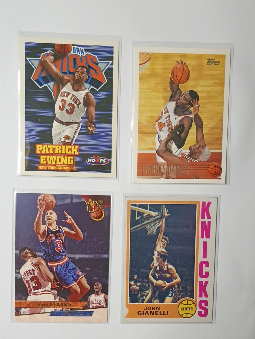 New York Knicks Basketball Card Wall Display - White Background